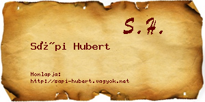 Sápi Hubert névjegykártya